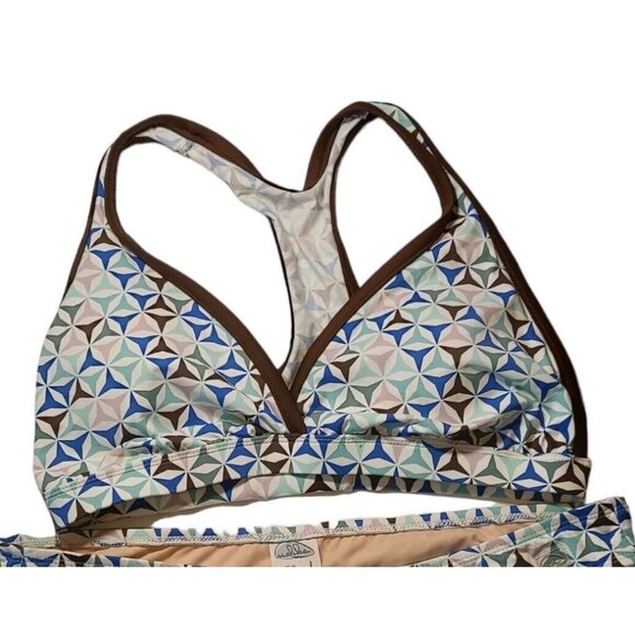 Melika Womens Bikini Set Size M Blue RACERBACK Beach Pool Vacation high cut blue - Picture 6 of 15
